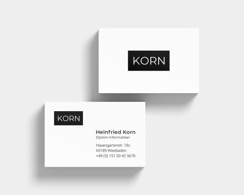 Mockup Visitenkarte Korn frontal